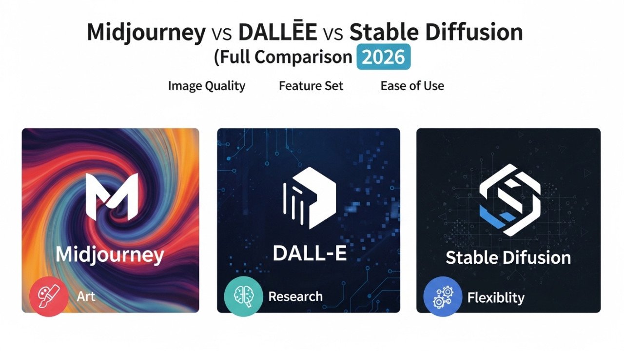 Midjourney vs DALL·E vs Stable Diffusion (Full Comparison 2026)