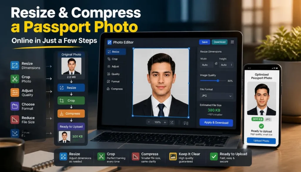 compress image for passport photo