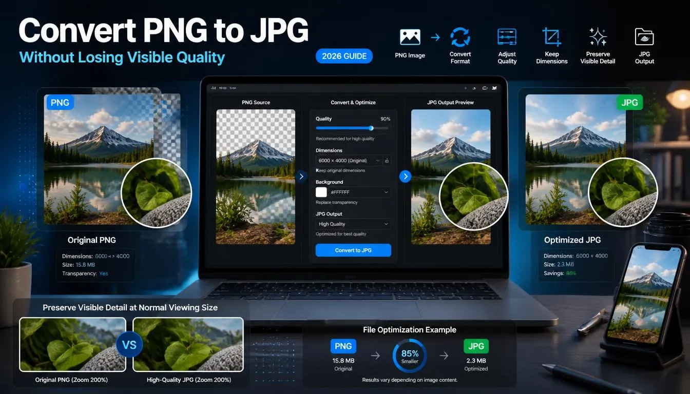 Convert PNG to JPG Without Losing Visible Quality