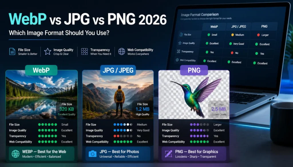WebP vs JPG vs PNG